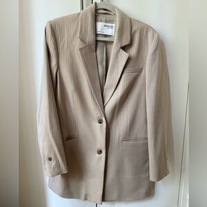 Anthropologie beige pinstripe blazer